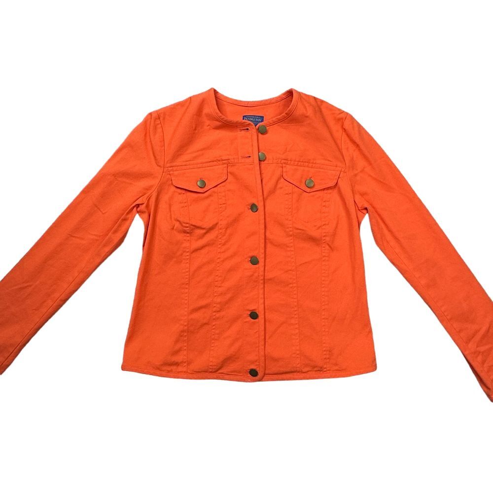 Pendleton Jacket‎ Women's Size Medium Orange Butt… - image 4